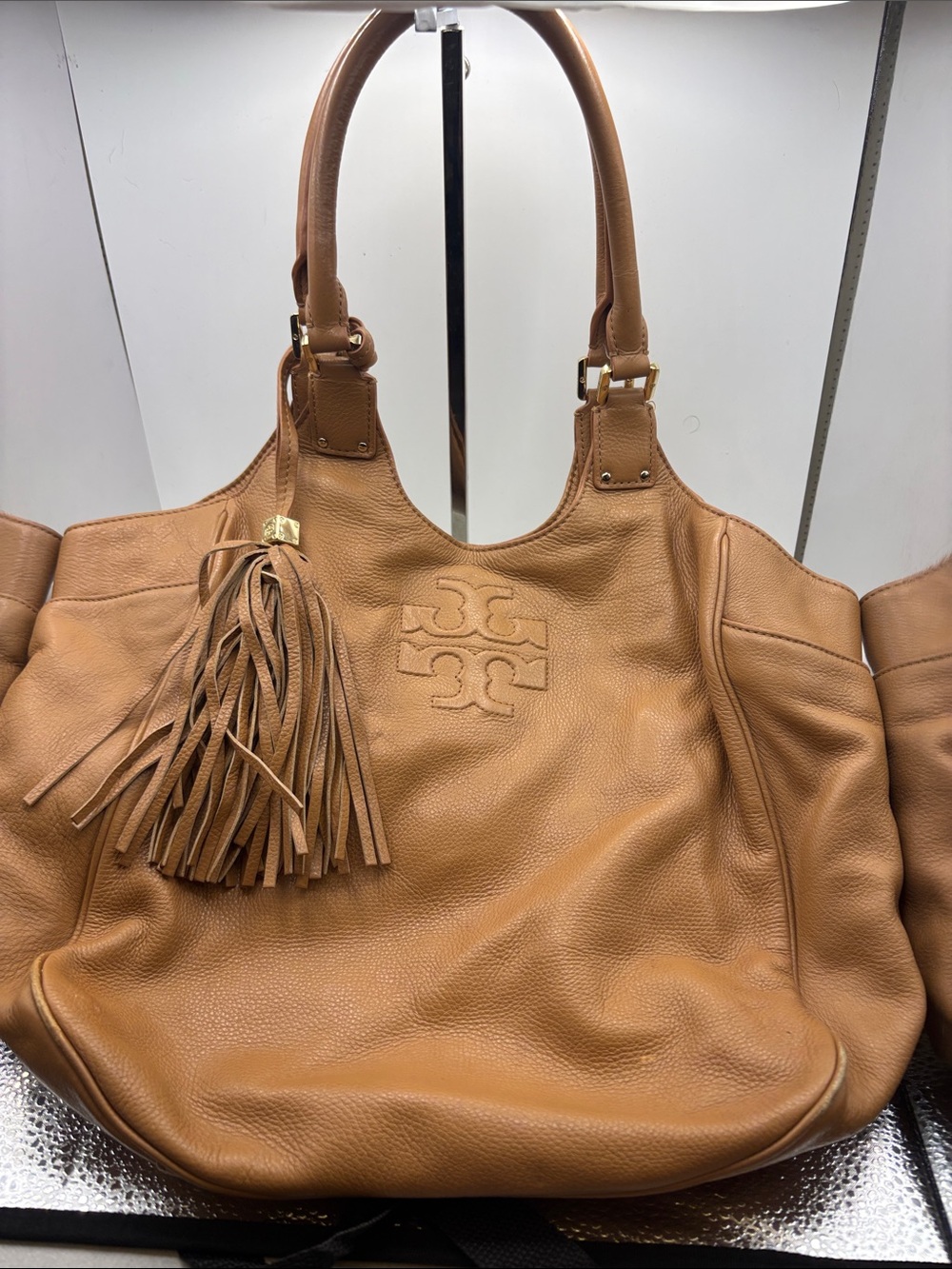 Tory Burch Thea Round Tote aka the Thea Slouchy Tote or Thea Tassel Tote